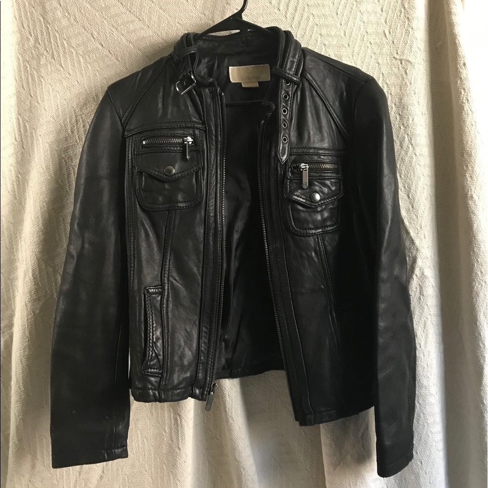 MICHAEL Michael Kors Leather Moto Jacket S
